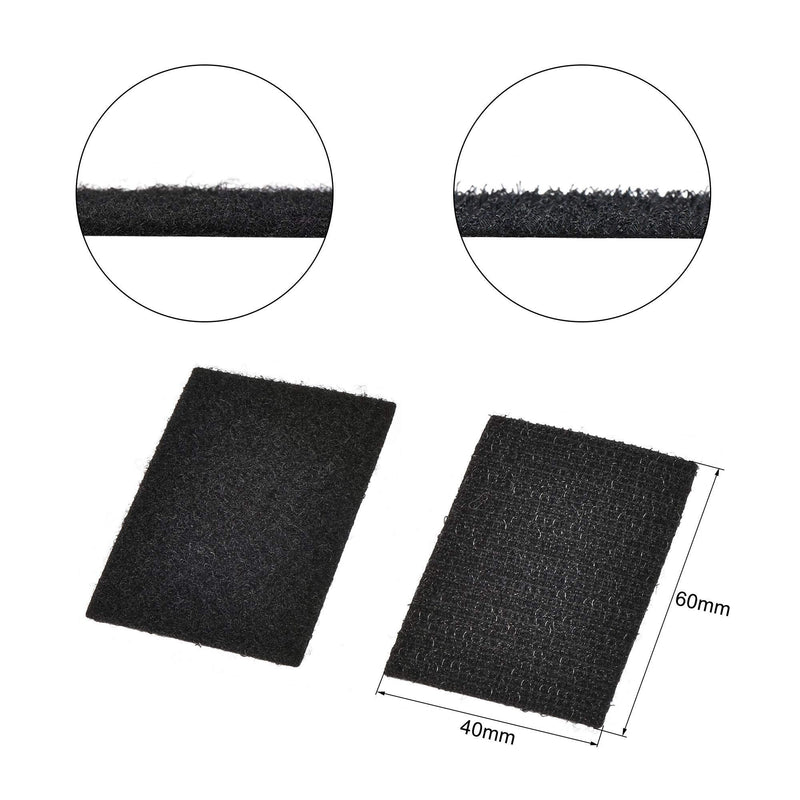  [AUSTRALIA] - uxcell Self Adhesive Dots 40mm x 60mm Hook and Loop Tapes Coins Black Nylon Sticky Glue for Office Home 24 Pairs