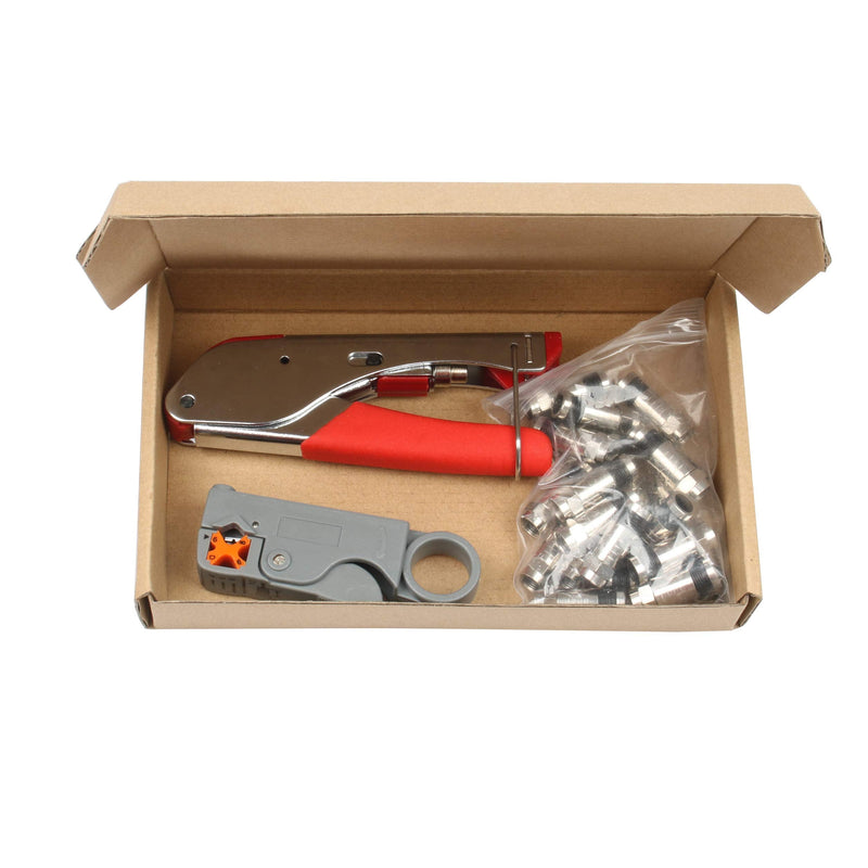  [AUSTRALIA] - New Multitool Wire Stripping Squeezing Pliers Coaxial Cable Cold Press Clamp RG59 RG6 Crimper Stripper Wire Stripping Pliers Kit KIT1