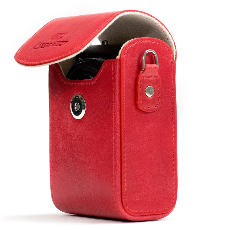  [AUSTRALIA] - MegaGear Leather Camera Case with Strap Compatible with Nikon Coolpix A1000, A900 Red