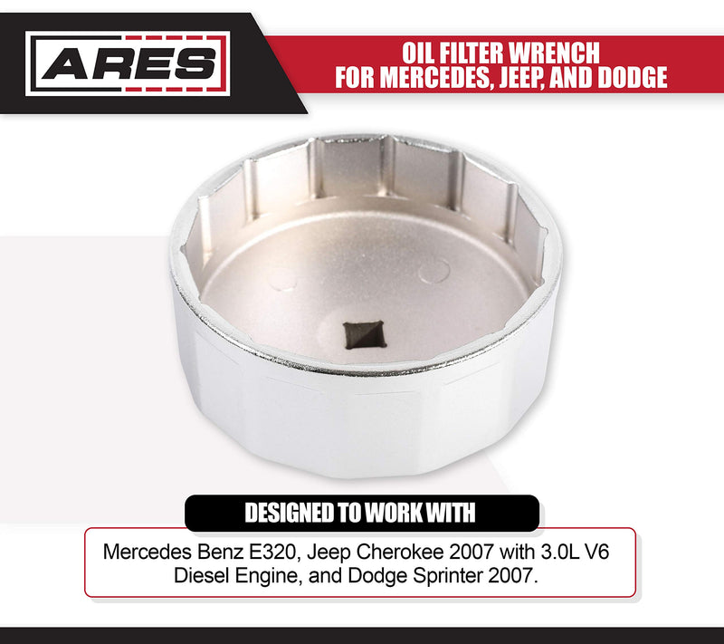  [AUSTRALIA] - ARES 56009-84mm Oil Filter Wrench for Mercedes, Jeep, and Dodge - 3/8-Inch Drive - Easily Remove Oil Filters