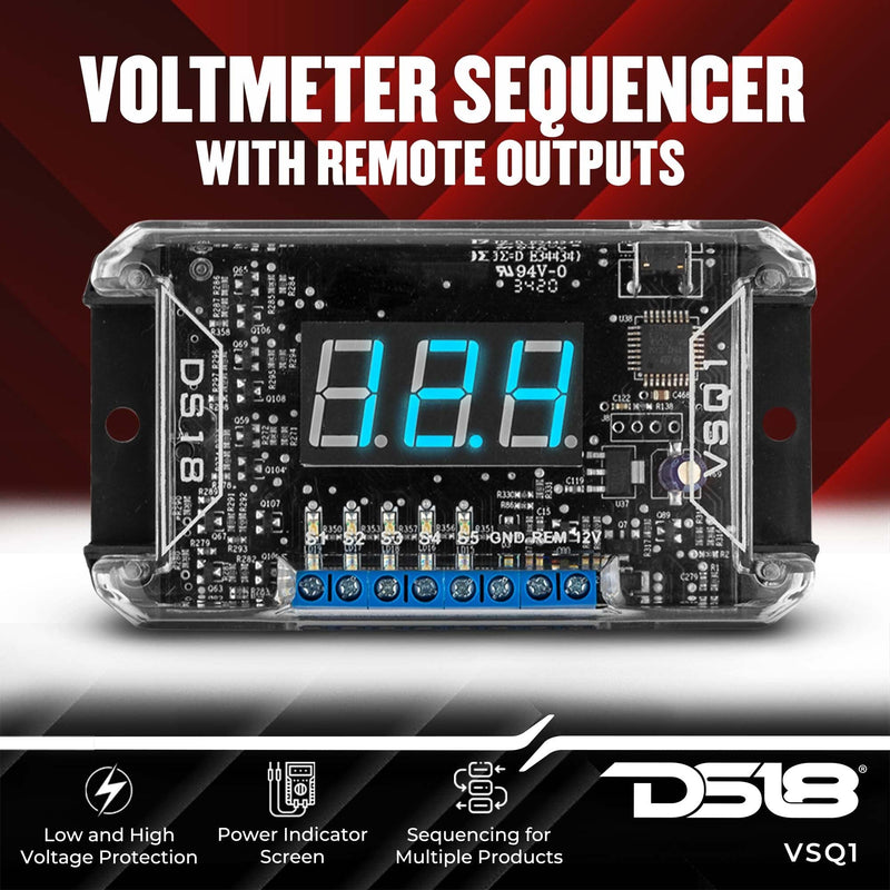  [AUSTRALIA] - DS18 VSQ1 Volt Meter with Remote Outputs - Reliable Audio Voltmeter Sequencer - Voltage Protection for Your Car