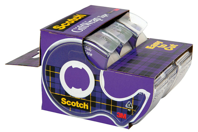  [AUSTRALIA] - Scotch Gift Wrap Tape, 3 Rolls, The Go-To Tape for the Holidays, 3/4 x 300 Inches, Dispensered (311)