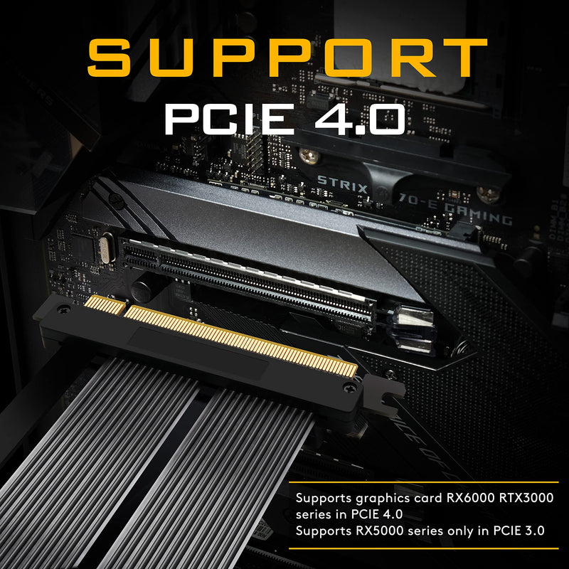 [AUSTRALIA] - EZDIY-FAB PCIE 4.0 16x Extreme High Speed Riser Cable,PCI Express Gen4, GPU Riser Cable-20CM Straight Connector PCIE4.0 200mm/7.87in