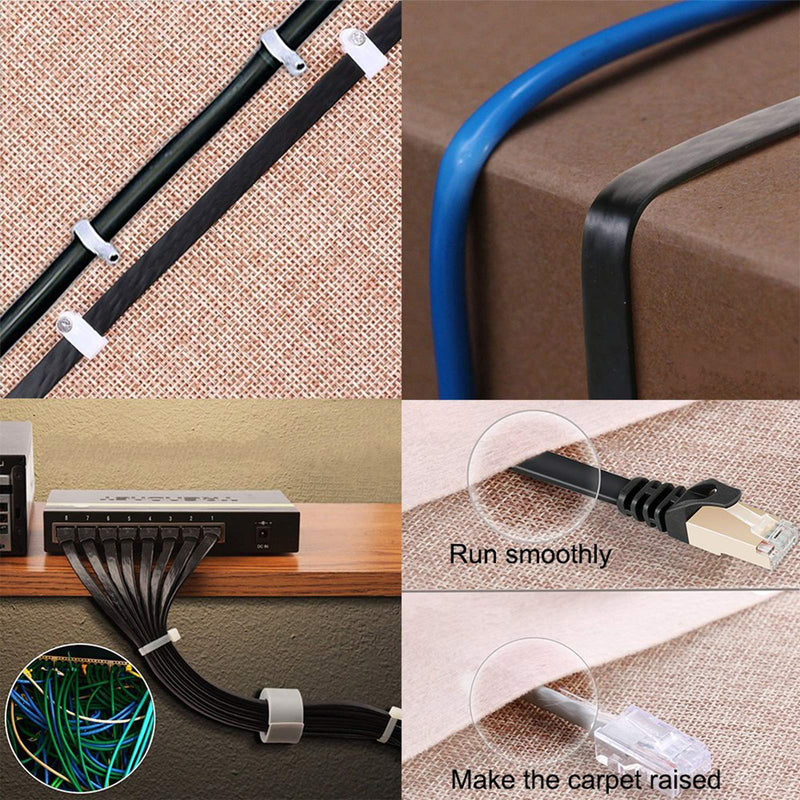  [AUSTRALIA] - Cat 8 Ethernet Cable 50 FT, BUSOHE High Speed Flat Internet Network Patch Cord, 40Gbps 2000MHz Faster Than Cat7/Cat6, Shielded LAN Wire with Gold Plated RJ45 Connector for Router,Modem,Xbox,PS4-Black 50FT