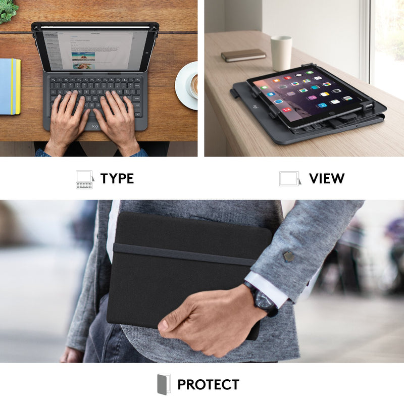 Logitech Universal Folio with Integrated Bluetooth 3.0 Keyboard for 9-10" Apple, Android, Windows Tablets - LeoForward Australia