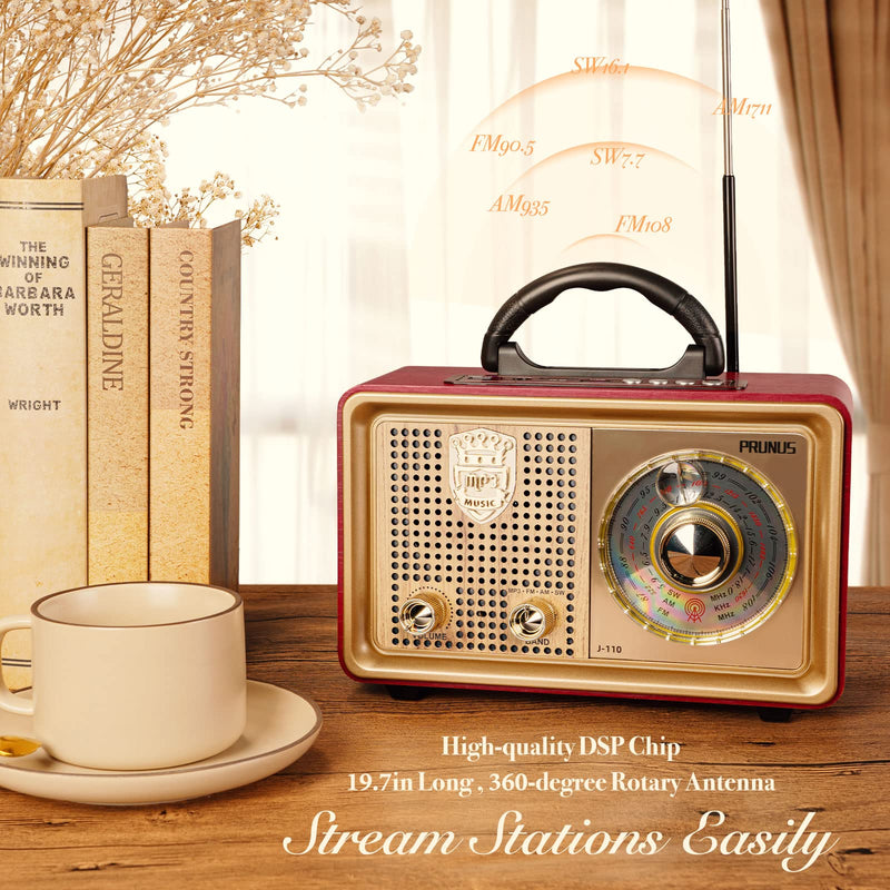  [AUSTRALIA] - J-05 Weather AM FM Portable Radio&Retro Radio Bluetooth Speaker Portable AM FM Shortwave Radio Transistor Battery Operated Radio