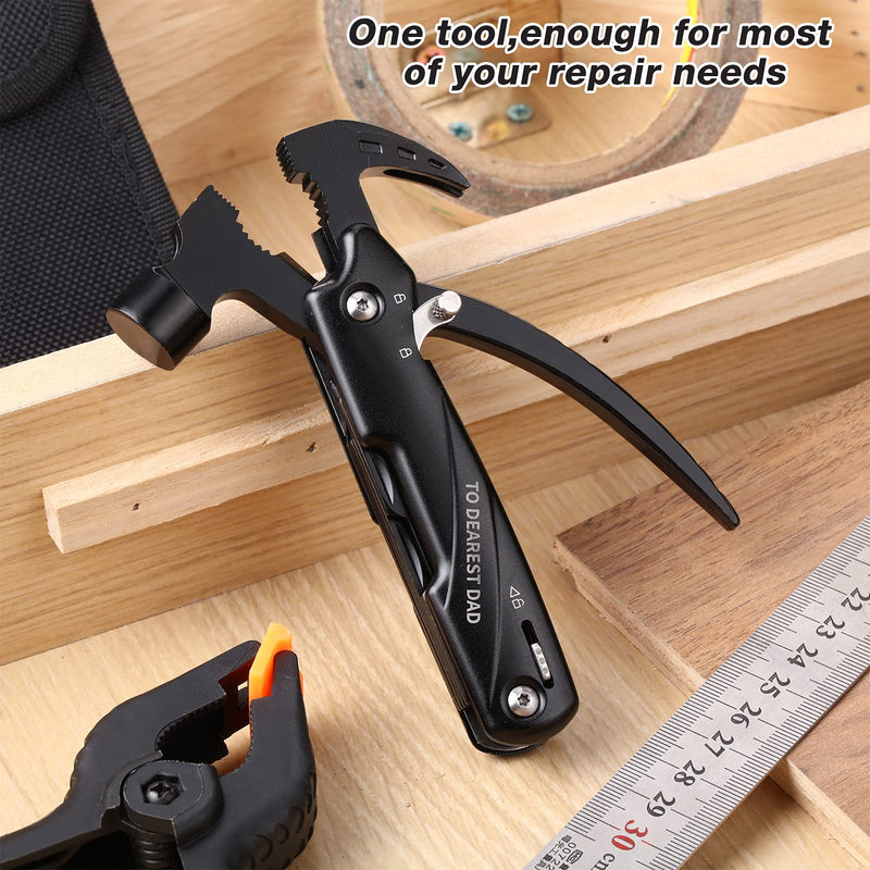  [AUSTRALIA] - 2 Pieces Gift for Dad Husband All in One Tools Father's Day Gift for Husband Mini Hammer Multiple Tool Hammer Dad Birthday Present Hammer for Christmas Birthday Present, Home Camping Equipment