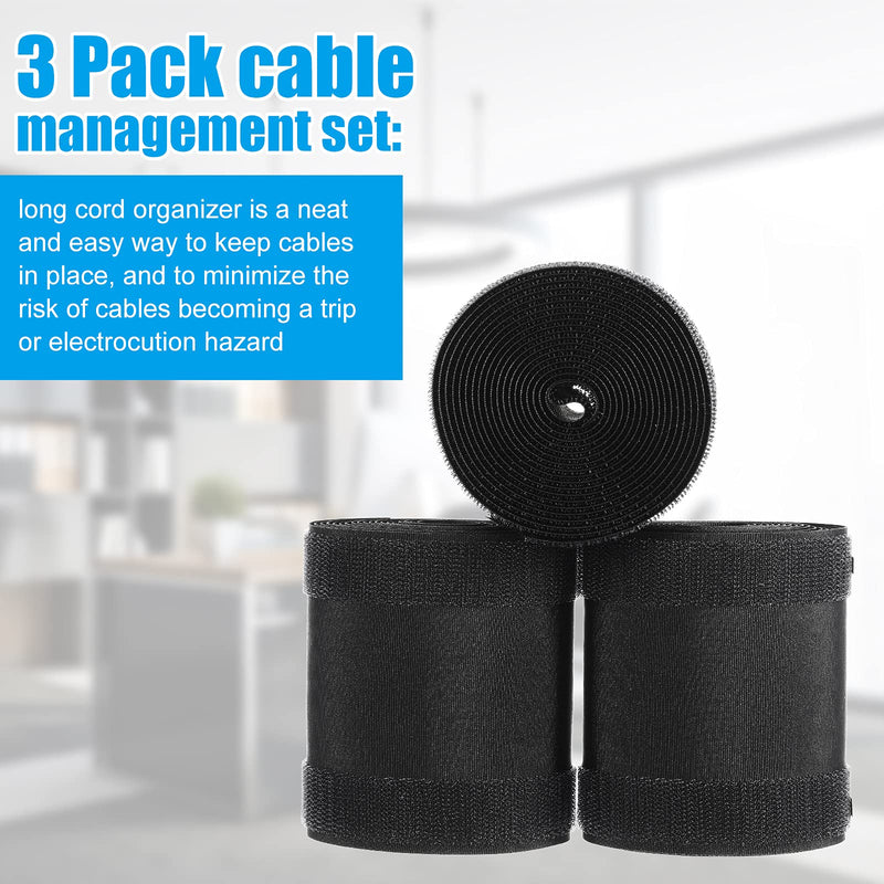  [AUSTRALIA] - Cable Grip Floor Cable Cover Cords Cable Protector Cable Management Only for Commercial Office Carpet (Black,3 Pieces) 3 Pieces Black