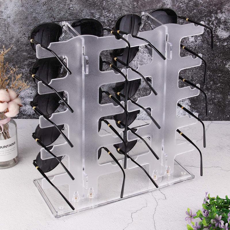  [AUSTRALIA] - Lamoutor 2 Row Sunglasses Rack Holder Glasses Display Stand Transparent