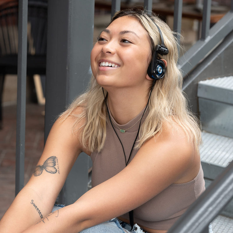  [AUSTRALIA] - Koss Porta Pro Utility On-Ear Headphones, Detachable Interchangeable Cord System, Collapsible Design, Stealth Grey