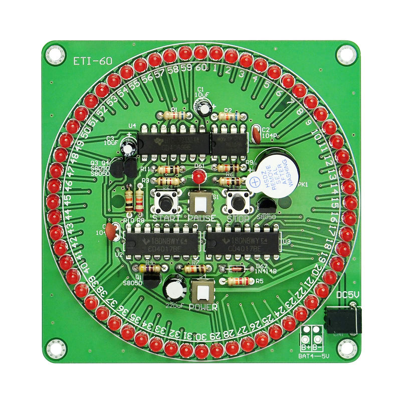  [AUSTRALIA] - Gikfun 60 Seconds DIY Electronic Timer Soldering Practice Board Kit for Arduino 61 Red LED EK1904