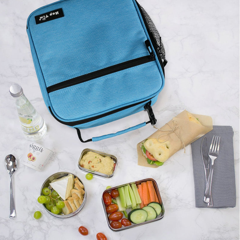  [AUSTRALIA] - Hap Tim Insulated Lunch Bag for Men Women,Reusable Lunch Box for Boys,Spacious Lunchbox Adult (18654-BL) Blue