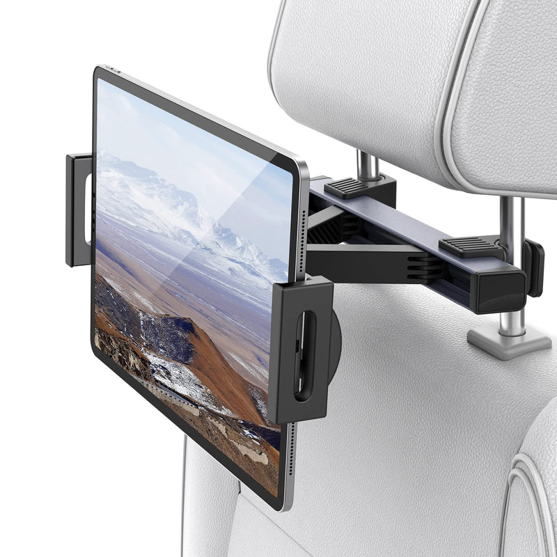  [AUSTRALIA] - Car Headrest Mount/Tablet Holder Car Backseat Seat Mount/Tablet Headrest Holder Universal 360° Rotate Adjustable for All 4.7"-12.9" Tablet iPad / Pro/Air / Mini,Kindle,Phone,Other Devices Black