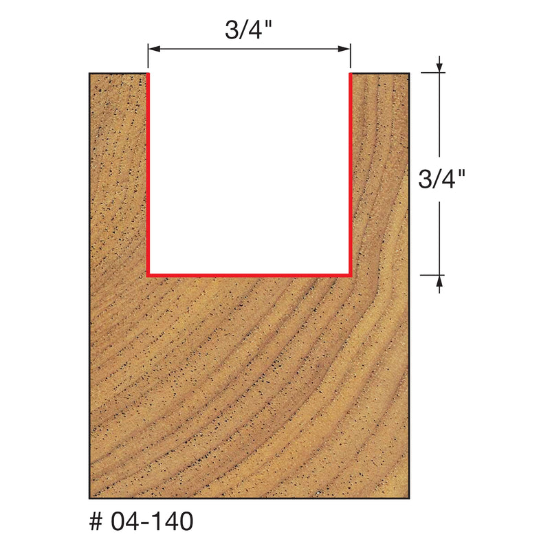  [AUSTRALIA] - Freud 04-140: 3/4" (Dia.) Double Flute Straight Bit 3/4-Inch Diameter by 3/4-Inch Double Flute Straight Router Bit with 1/4-Inch Shank