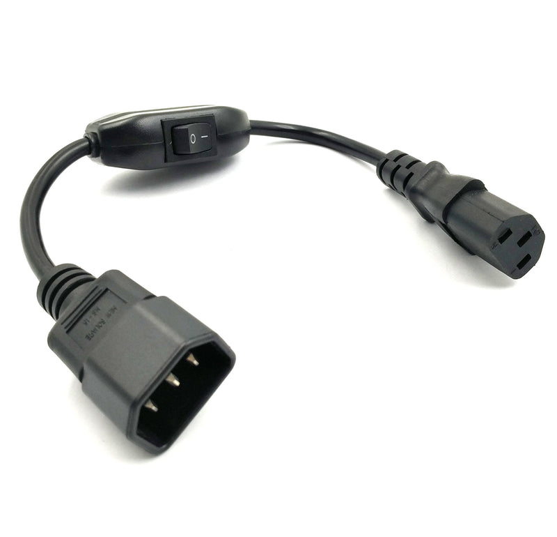 Duttek Power Cord with Switch, PC Power Cord Inline Switch IEC 320 Mains Power C14 to C13 Male to Female Power Extension Cord Cable with Switch Standard Computer to PDU 30CM/1FT - LeoForward Australia
