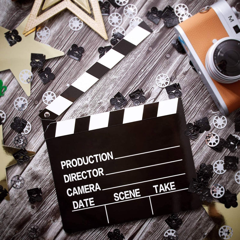  [AUSTRALIA] - 10 Pieces Movie Film Clap Board, 7 x 8 Inch Cardboard Movie Clapboard Movie Directors Clapper Writable Cut Action Scene Board for Movies Films Photo Props