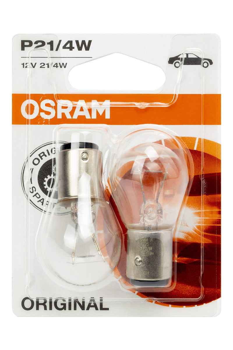 OSRAM Original 12V P21/4W halogen auxiliary lights 7225-02B in double blister - LeoForward Australia