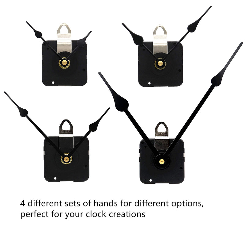  [AUSTRALIA] - 12888 Quartz DIY Wall Clock Movement Mechanism Battery Operated DIY Repair Parts Replacement with 4 Sets Hands Total Shaft Length 23/32 inch .… thread length 5/16 inch Black