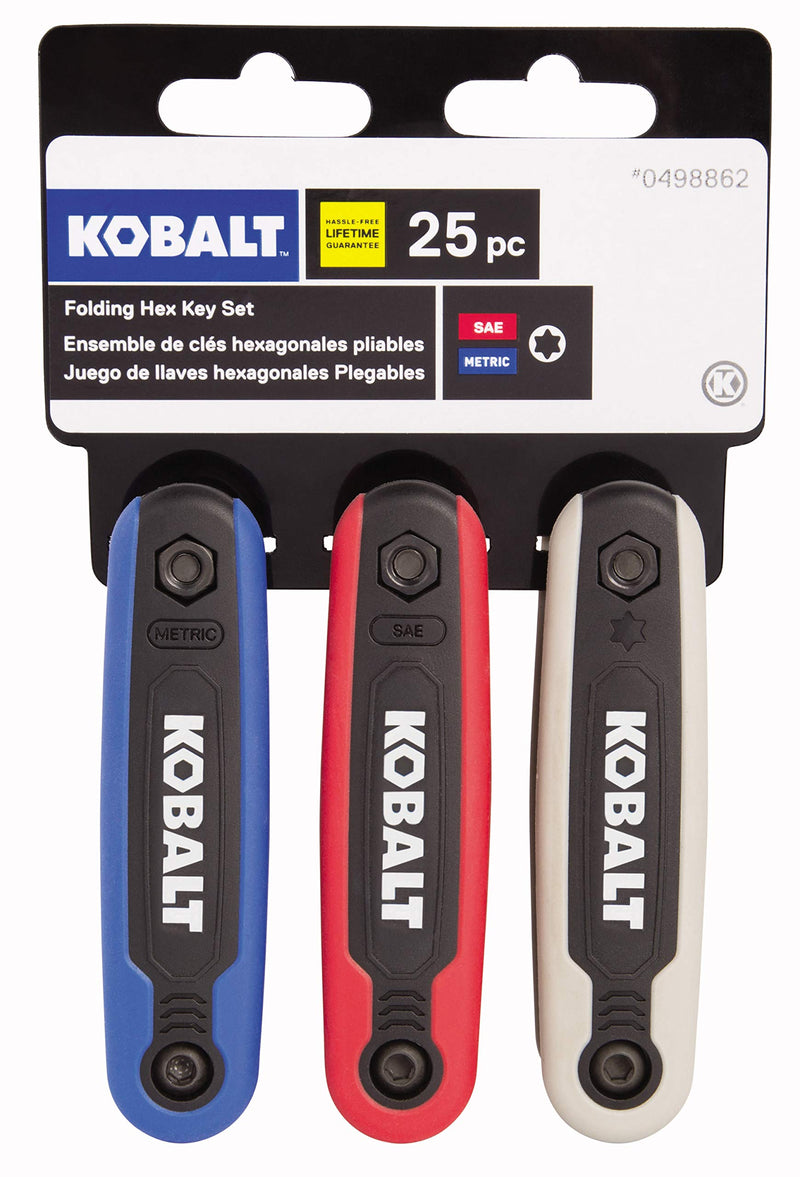 Kobalt 498862 25-Key Folding Hex Key Set, Inch/Metric/Torx 3-Pack - LeoForward Australia