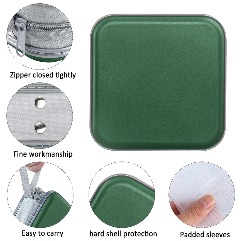  [AUSTRALIA] - Siveit CD Case, 40 Capacity CD/DVD Case Holders Wallet Hard Plastic DVD Disc Cases Storage Binder for Car Home Office Travel (Dark Green) Dark Green