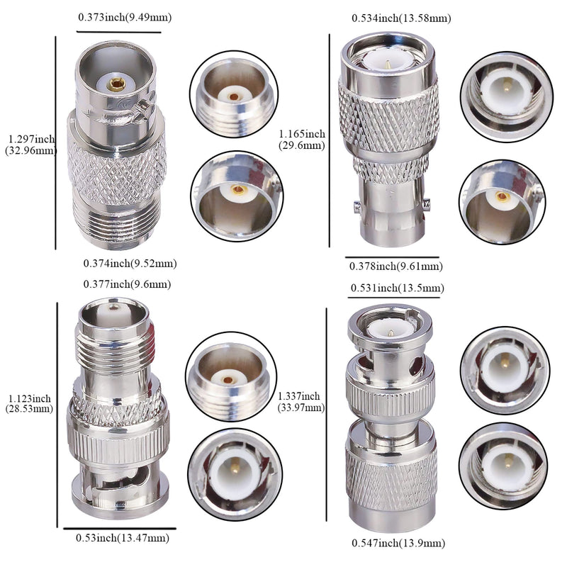 [AUSTRALIA] - TUOLNK 4 Type Set TNC to BNC Jack RF Coax Adapter TNC Female to BNC Male Coaxial Adapters for Wi-Fi Radios External Antenna Connector Kit BNC to TNC Adapter Kit