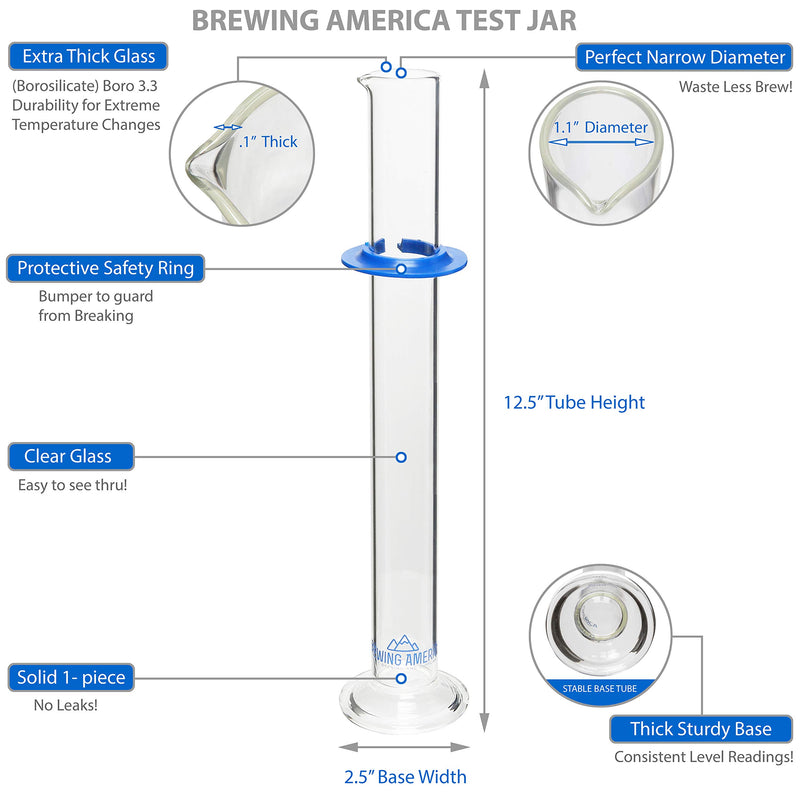 Hydrometer Alcohol Meter Test Kit: Distilled Alcohol American-Made 0-200 Proof Pro Series Traceable Alcoholmeter Tester Set with Glass Jar for Proofing Distilled Spirits - Made in America - LeoForward Australia