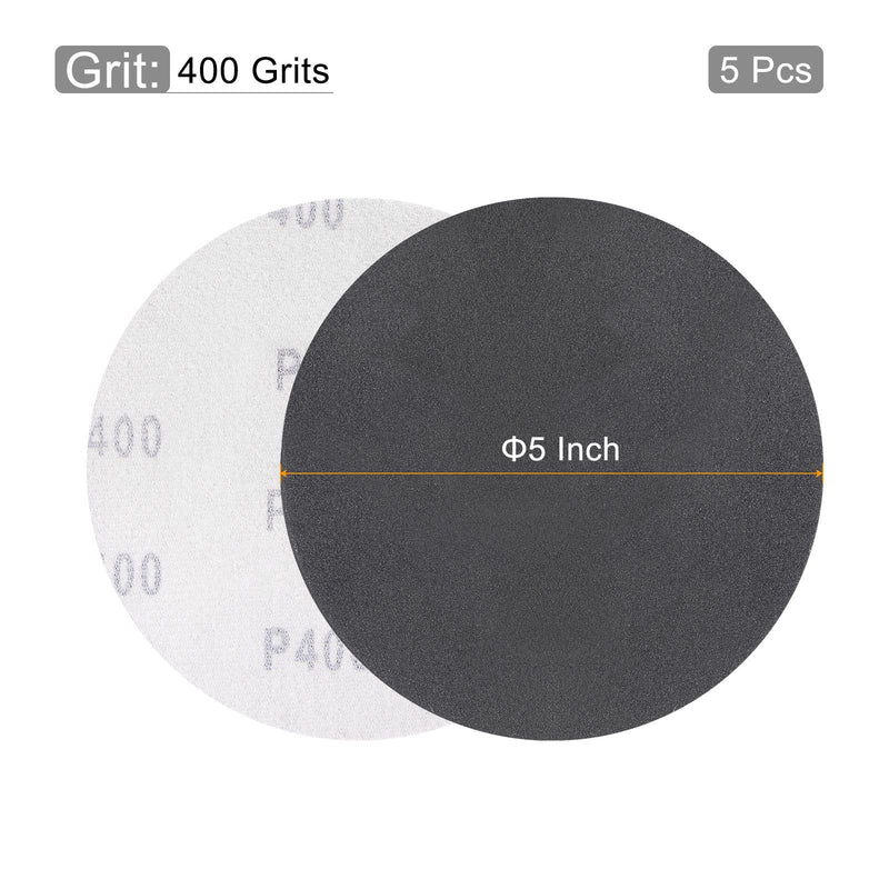  [AUSTRALIA] - uxcell 5 Inch Sanding Disc 400 Grit Hook and Loop Silicon Carbide C-Weight Backing Sandpaper for Orbital Sander 5Pcs 400 Grits