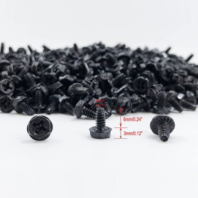  [AUSTRALIA] - Bfenown100PCS 6#-32x6 Hex Phillips Head Replacement PC Computer Case Mounting Screws Fastener for Building Repairing and Maintaining Computer Systems