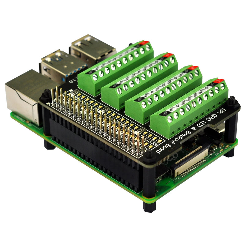  [AUSTRALIA] - GPIO Status LED Terminal Block Breakout Board for Raspberry Pi A+ 3A+ B+ 2B 3B 3B+ 4B