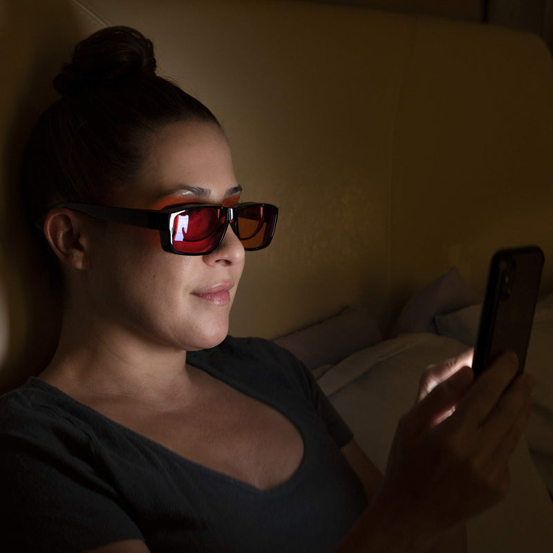  [AUSTRALIA] - 99.9% Blue Light Glasses - Computer Glasses - eSports Gaming Glasses Use Anti-Glare & Anti-Fatigue Filters to Help You Sleep Better, Stop Eye Strain, Headaches & Migraines to Look, Feel & Live Better Orange Wayfarer