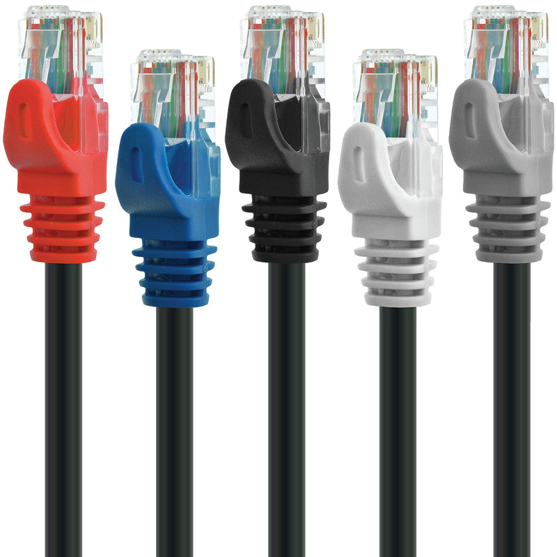  [AUSTRALIA] - Mediabridge Ethernet Cable (5-Pack - 5 Feet) - Supports Cat6 / Cat5e / Cat5 Standards, 550MHz, 10Gbps - RJ45 Computer Networking Cord - Multi-Color - (Part# 31-699-05X5M) 5FT - 5 Pack Multicolor