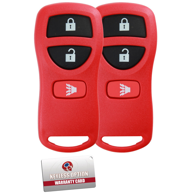  [AUSTRALIA] - KeylessOption Keyless Entry Remote Control Car Key Fob Replacement for KBRASTU15, CWTWB1U733-Red (Pack of 2) Red