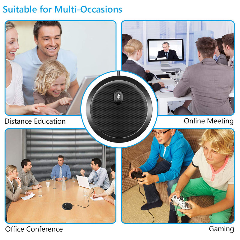  [AUSTRALIA] - Hfuear USB Conference Microphone, Desktop Omnidirectional Condenser Boundary PC Computer Laptop Mic with Mute Function for Recording, Video Meeting, Gaming, Skype, VoIP Calls (Window/Mac)