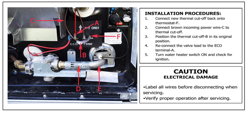  [AUSTRALIA] - RV Water Heater Thermal Cut Off Switch Kit Replace for Atwood 93866 Work for The Electronic Water Heater Models # GCH6-4E GCH6-6E G6A-7E G6A-8E GC6AA-9E GCH10A-2E G610-3E GH610-3E XT Series. pack of 1