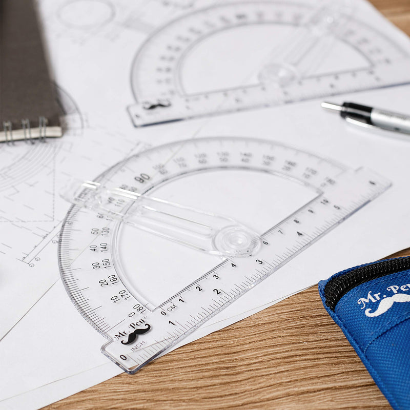 Mr. Pen Protractor, 6 Inches Protractor with Swing Arm, Pack of 3 - LeoForward Australia