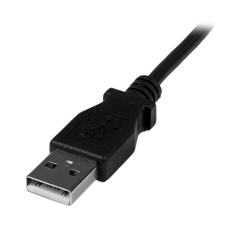  [AUSTRALIA] - StarTech.com Down Angle Mini USB Cable - 2m - Black - USB A to Mini USB B - USB to Mini USB Cable - Mini USB Charger - USB A to Mini B (USBAMB2MD) 6 ft / 2m