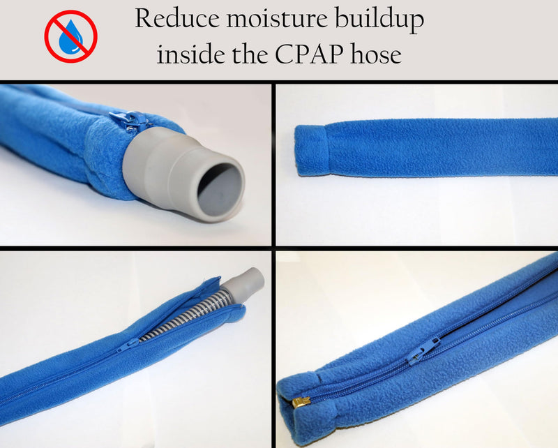  [AUSTRALIA] - CPAP hose cover with 4 retaining clips, soft fleece hose insulator with zipper, universal and suitable for most CPAP hoses.