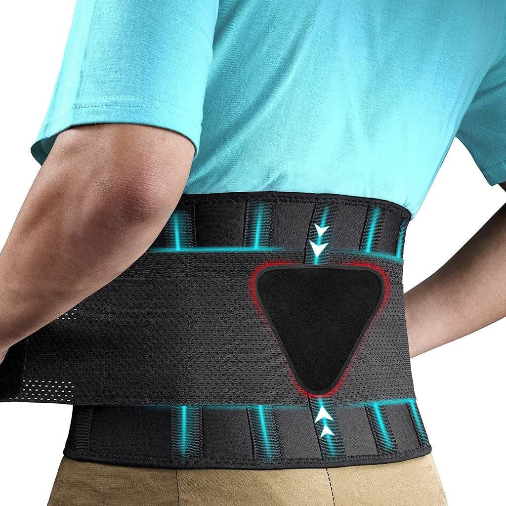  [AUSTRALIA] - FEATOL Back Brace for Lower Back Pain, Back Support Belt for Women & Men, Breathable Lower Back Brace with Lumbar Pad, Lower Back Pain Relief for Herniated Disc, Sciatica, Scoliosis S/M (Waist Size:24.4''-30'') Black Small/Medium (Pack of 1)