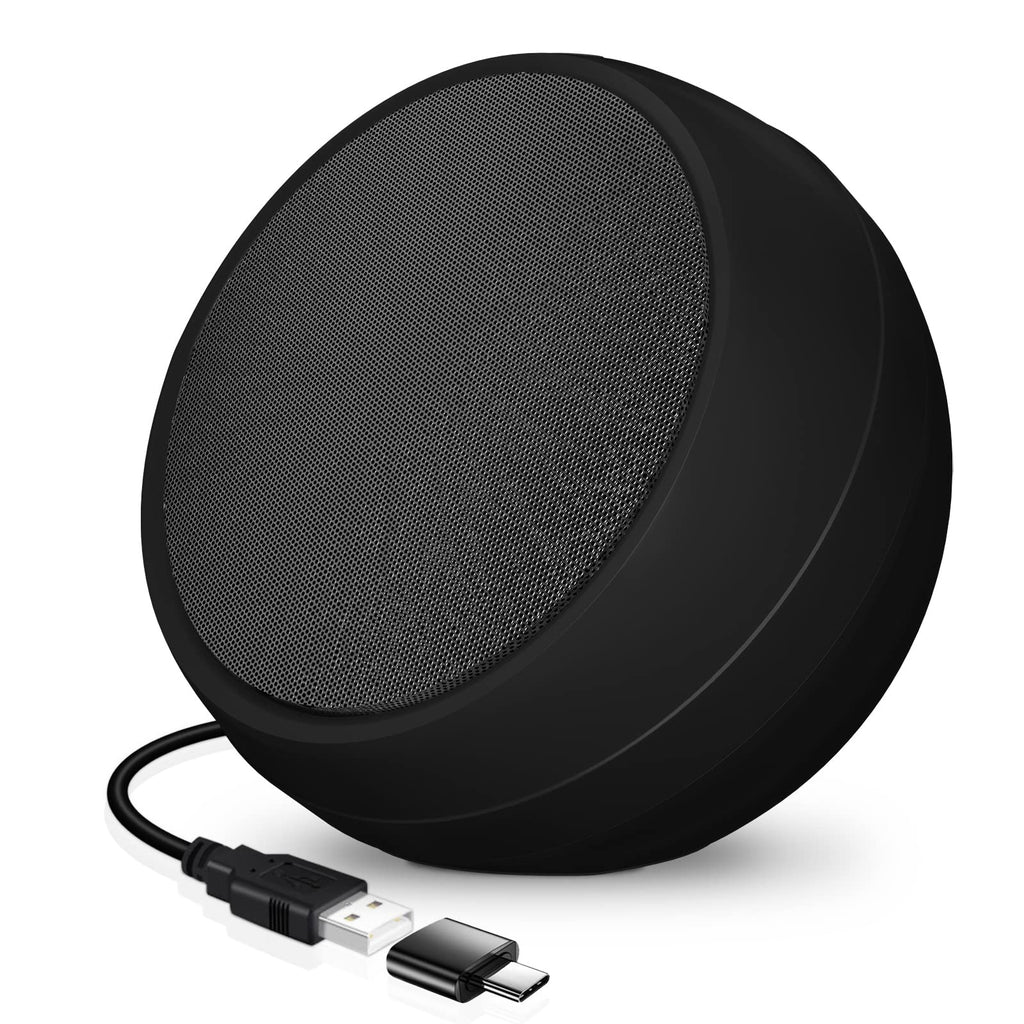  [AUSTRALIA] - ABRRU USB Computer Speaker for Laptop, PC, External Speakers for Desktop Computer, Crystal Clear Sound, Rich Bass, Loud Volume, Direct Control, Plug-N-Play Black