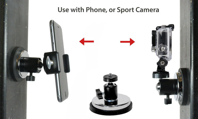  [AUSTRALIA] - Livestream Gear - Incredibly Strong XXL Rubber Coated Magnetic Phone Mount w/Ball Head for Regular Size Phones. Great for Video, Pictures, Livestreaming, or WOD. (Phone XXL Magnet) Phone XXL Magnet
