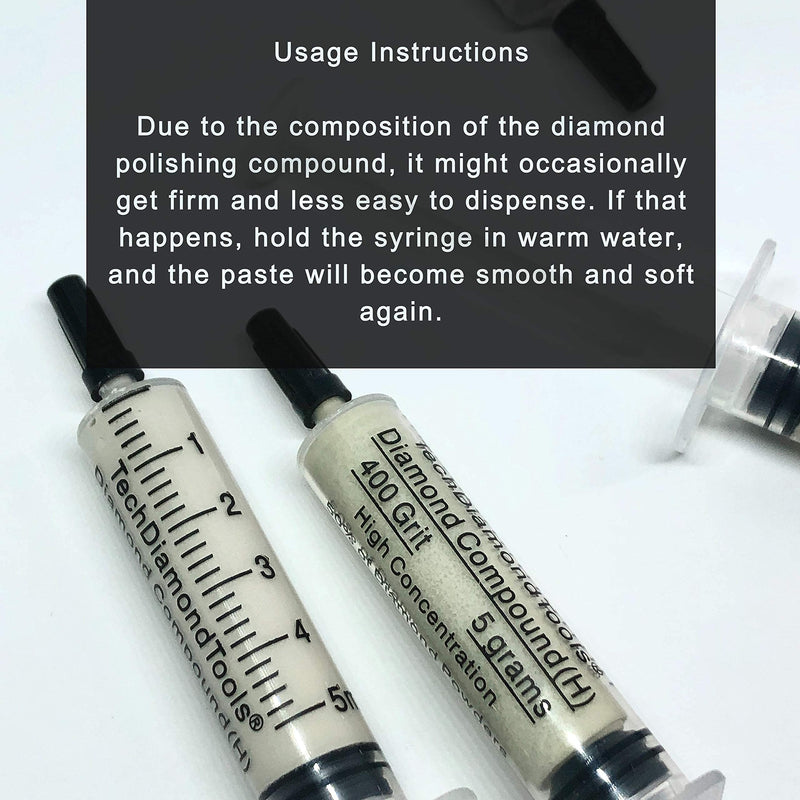  [AUSTRALIA] - TechDiamondTools Diamond Lapping Paste Polishing Compound 500 Grit Mesh 36-54 Microns Lapidary Paste for Rock Glass Metal Jewelry Resin Marble with High Concentration of Diamond Powder USA Made 500 grit / 36 - 54 microns