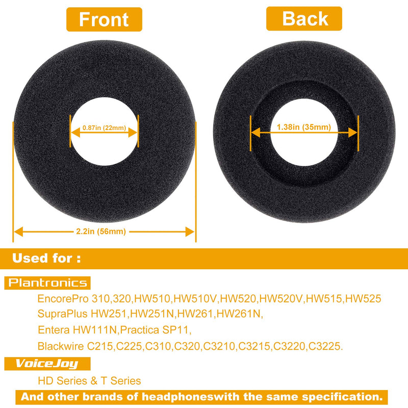  [AUSTRALIA] - Ear Cushions Foam Doughnut Replacement for Plantronics Supra Plus Encore and HW251N HW261N HW510 HW510V HW520 HW520V Blackwire C215,C225,C310,C320,C3210,C3215,C3220,C3225 10 pcs