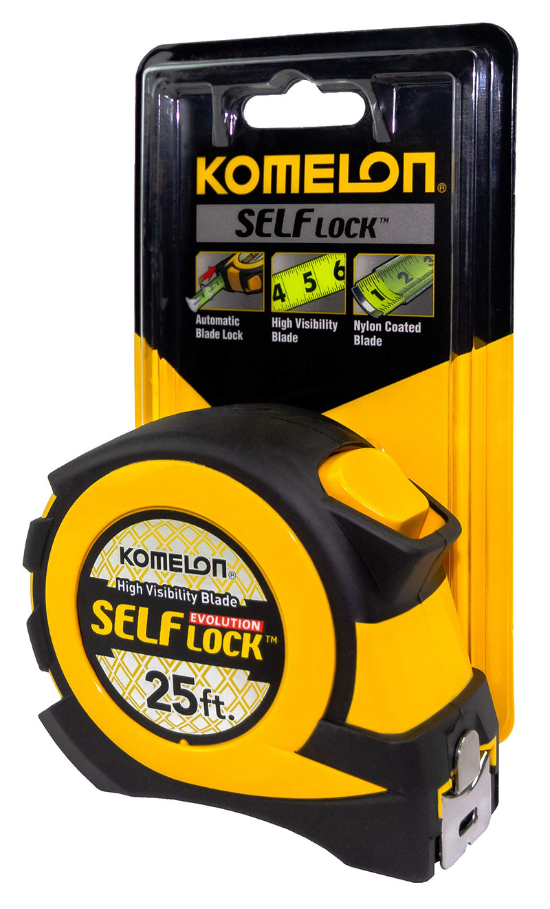  [AUSTRALIA] - Komelon EV2825 25' x 1" Self-Lock Evolution Tape Measure, 1-Pack