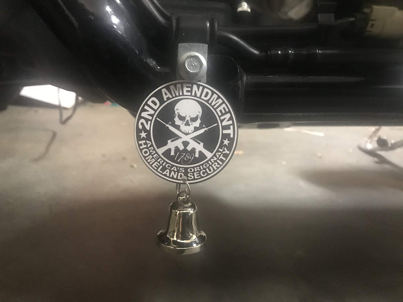  [AUSTRALIA] - 2ND Amendment Round Bell Hanger/Mount for Motorcycle Bolt & Ring Included fits all bikes Road King Street Glide Harley Davidson (No Bell) No Bell