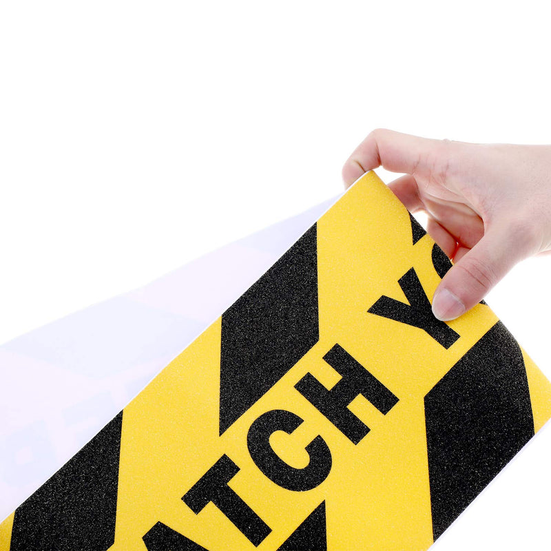  [AUSTRALIA] - Watch Your Step Floor Decals Stickers 6x24 Inch Warning Sign Sticker Floor Tape Anti Slip Abrasive Adhesive Tape Decal for Workplace Home Safety Wet Floor Caution (6 Pieces) 6