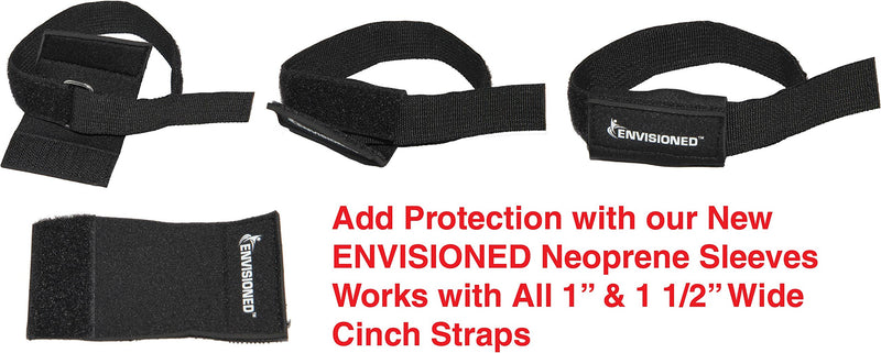  [AUSTRALIA] - Heavy Duty Cinch Straps with Stainless Steel Metal Buckle, Reusable Durable Hook and Loop, Multipurpose Securing Straps - 6 Pack - 1" x 15" 1" x 15"