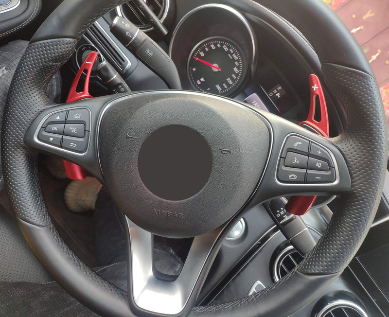 AutoBig Steering Wheel Paddle Shifter Extension for Mercedes Benz A C E S GLA GLB GLC GLE CLS 250 300 350 400 450 550 Red - LeoForward Australia