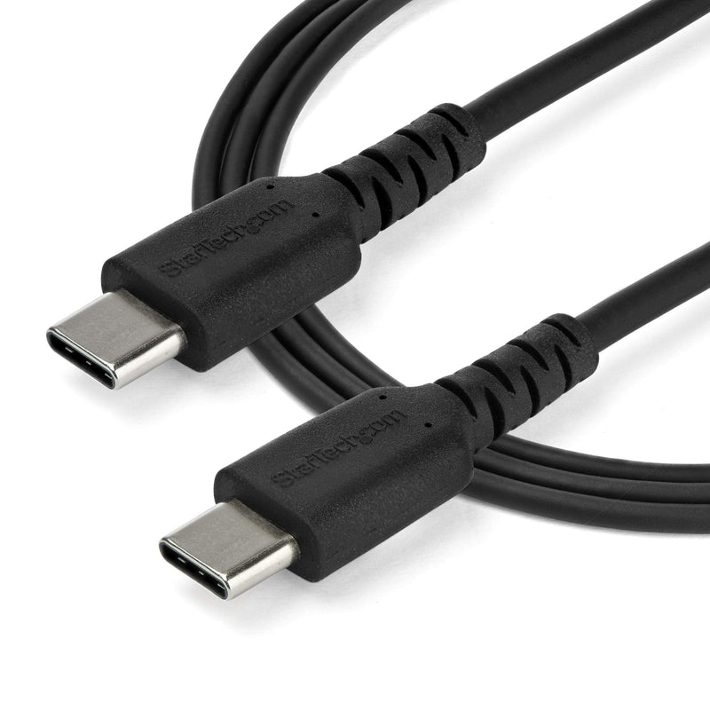  [AUSTRALIA] - StarTech.com 2m USB C Charging Cable - Durable Fast Charge & Sync USB 3.1 Type C to USB C Laptop Charger Cord - TPE Jacket Aramid Fiber M/M 60W - Samsung S10 S20 iPad Pro MS Surface (RUSB2AC2MB) Black