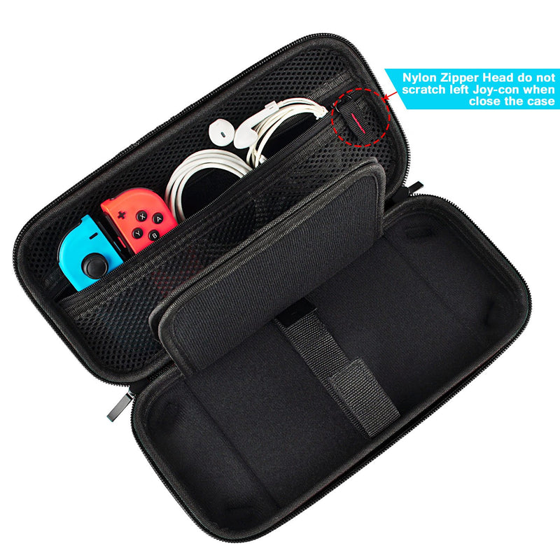  [AUSTRALIA] - DAYDAYUP Hestia Goods Switch Carrying Case Compatible with Nintendo Switch, with 20 Games Cartridges Protective Hard Shell Travel Carrying Case Pouch for Nintendo Switch Console & Accessories, Black