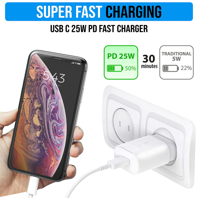 USB C 25W PD Fast Charger More Power Type C Charger Wall Plug Adapter Block Compatible with iPhone 12/iPhone 12 Pro/12 Pro Max/iPhone 12 Mini/iPhone 11/iPad Pro/Samsung Galaxy S21/ S20/ Note20 - LeoForward Australia